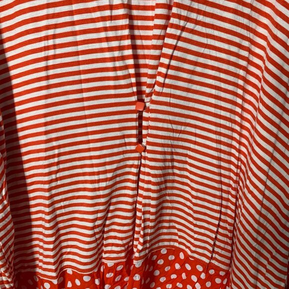 NEW Ali Miles red white mixed print jersey knit long sleeve tunic top shirt - Picture 8 of 10